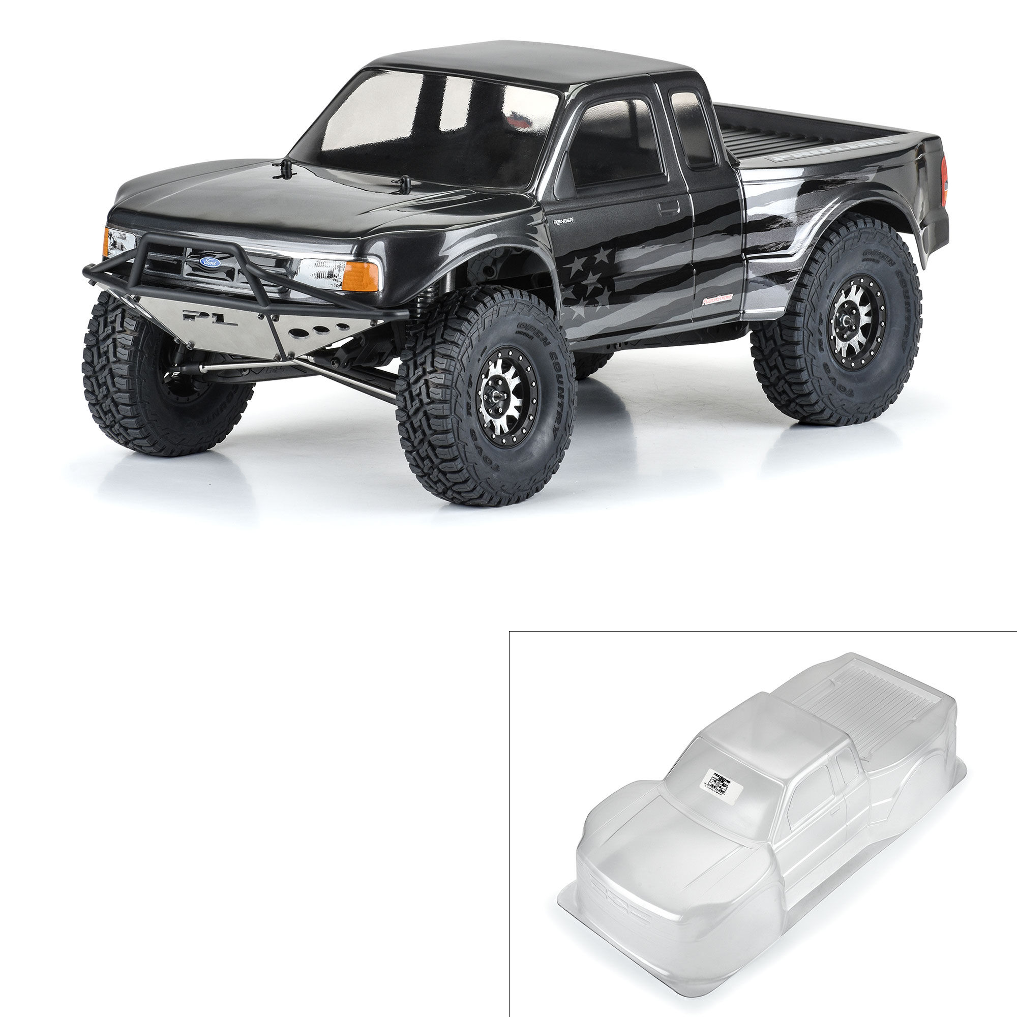 PRO 1/10 1993 Ford Ranger Pre-Runner Clear Body 12.3" WB Crawler