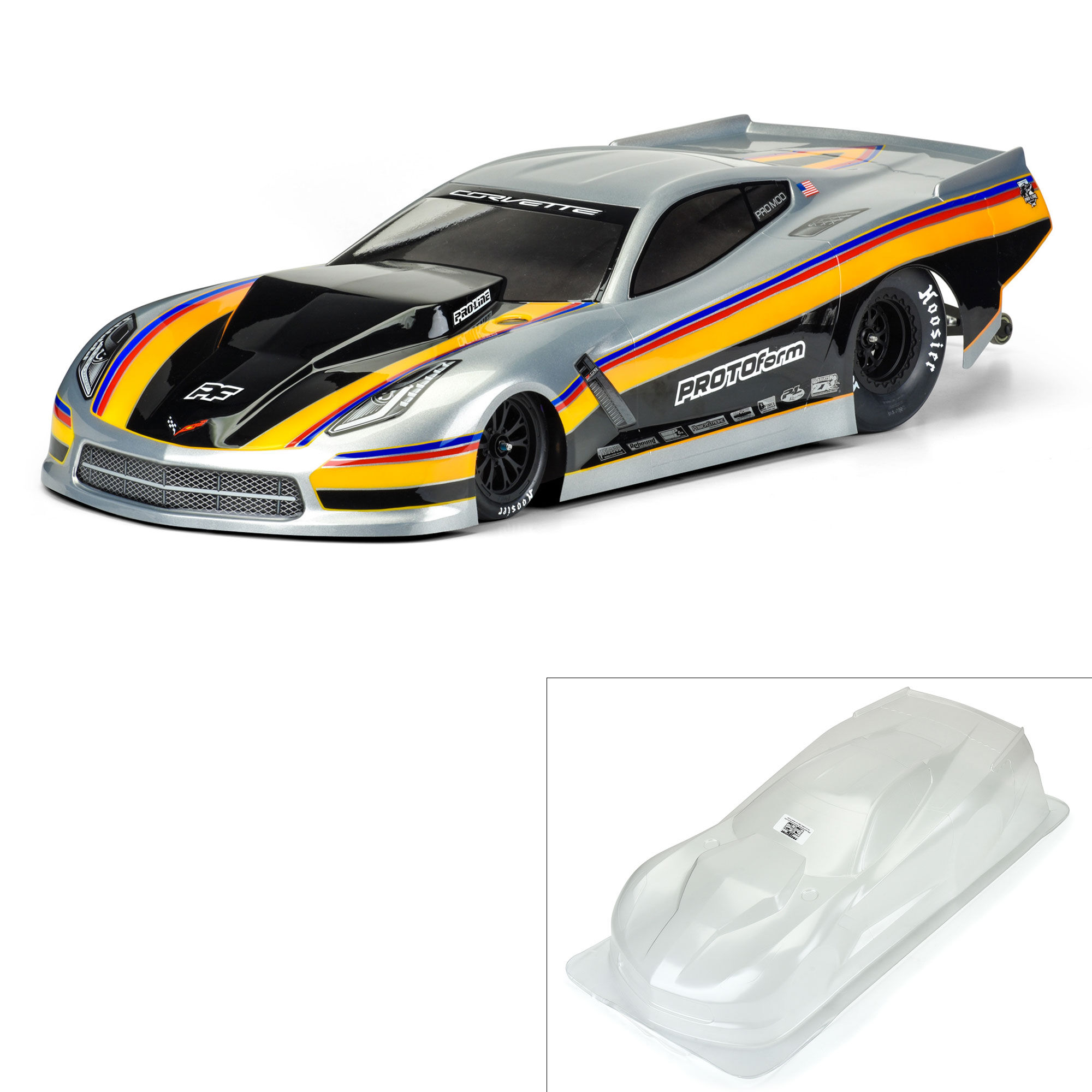 PRM 1/10 Chevrolet Corvette C7 Pro-Mod Clear Body: Drag Car