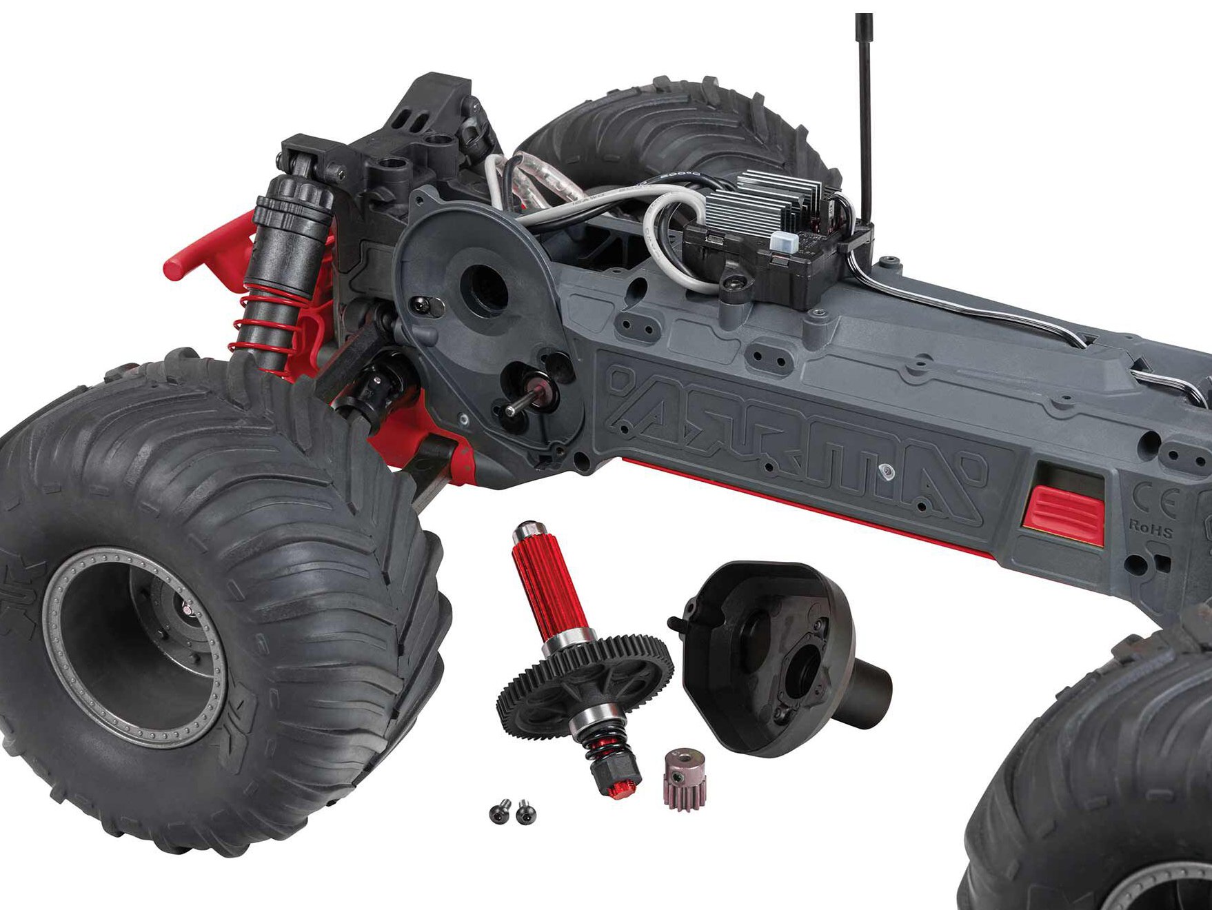 Arrma 1/10 GORGON MEGA 550 2WD MT with Battery & Charger Red - Image 6
