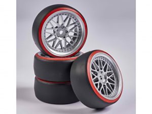 Carson 1:10 Wheel Set Drift (4) silver/red
