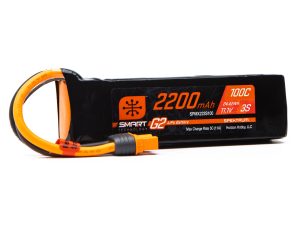 Spektrum 11.1V 2200mAh 3S 100C Smart G2 LiPo Battery: IC3