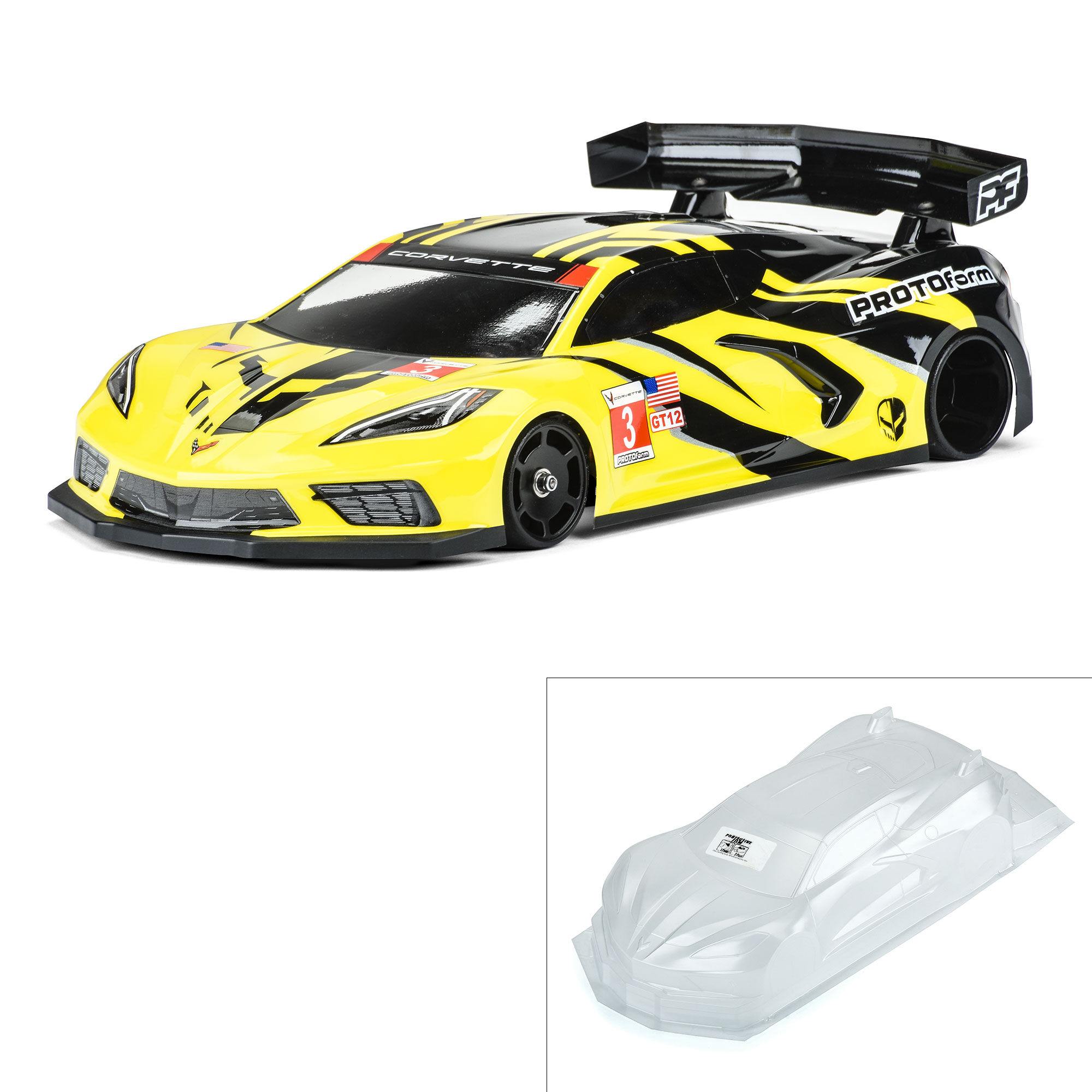 PRM 1/12 Chevrolet Corvette C8 Clear Body: GT12