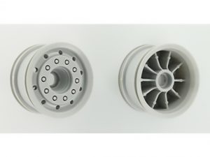 Carson 1:14 Truck Front Wheel wide gray (2) ABS