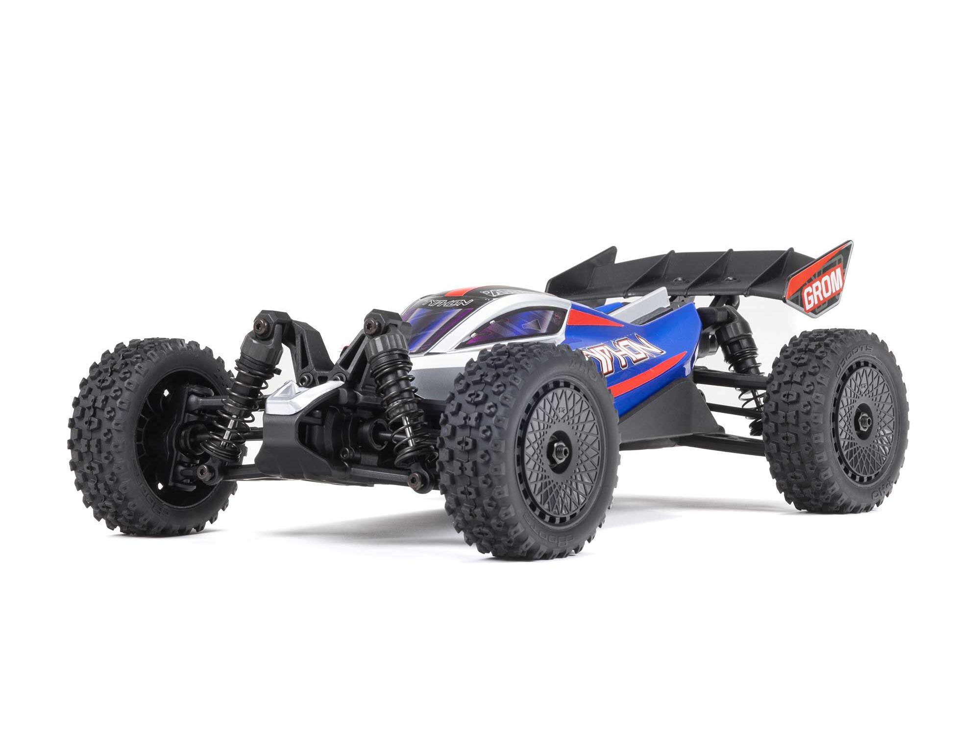 Arrma 1/14 TYPHON GROM MEGA 4X4 Buggy with Battery & Charger Blue - Image 3