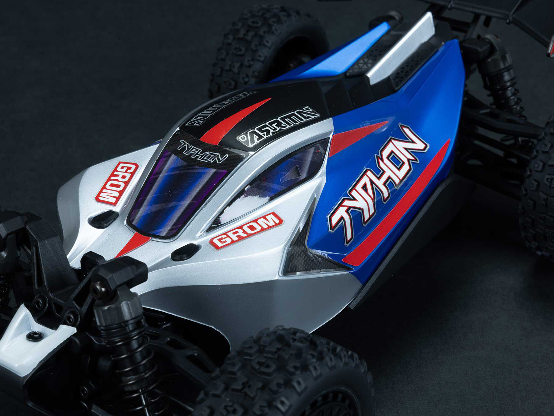 Arrma 1/14 TYPHON GROM MEGA 4X4 Buggy with Battery & Charger Blue - Image 23