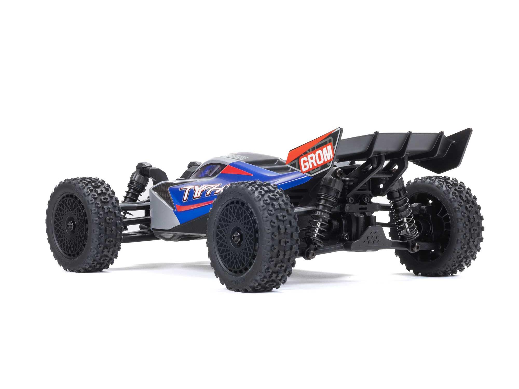 Arrma 1/14 TYPHON GROM MEGA 4X4 Buggy with Battery & Charger Blue - Image 4