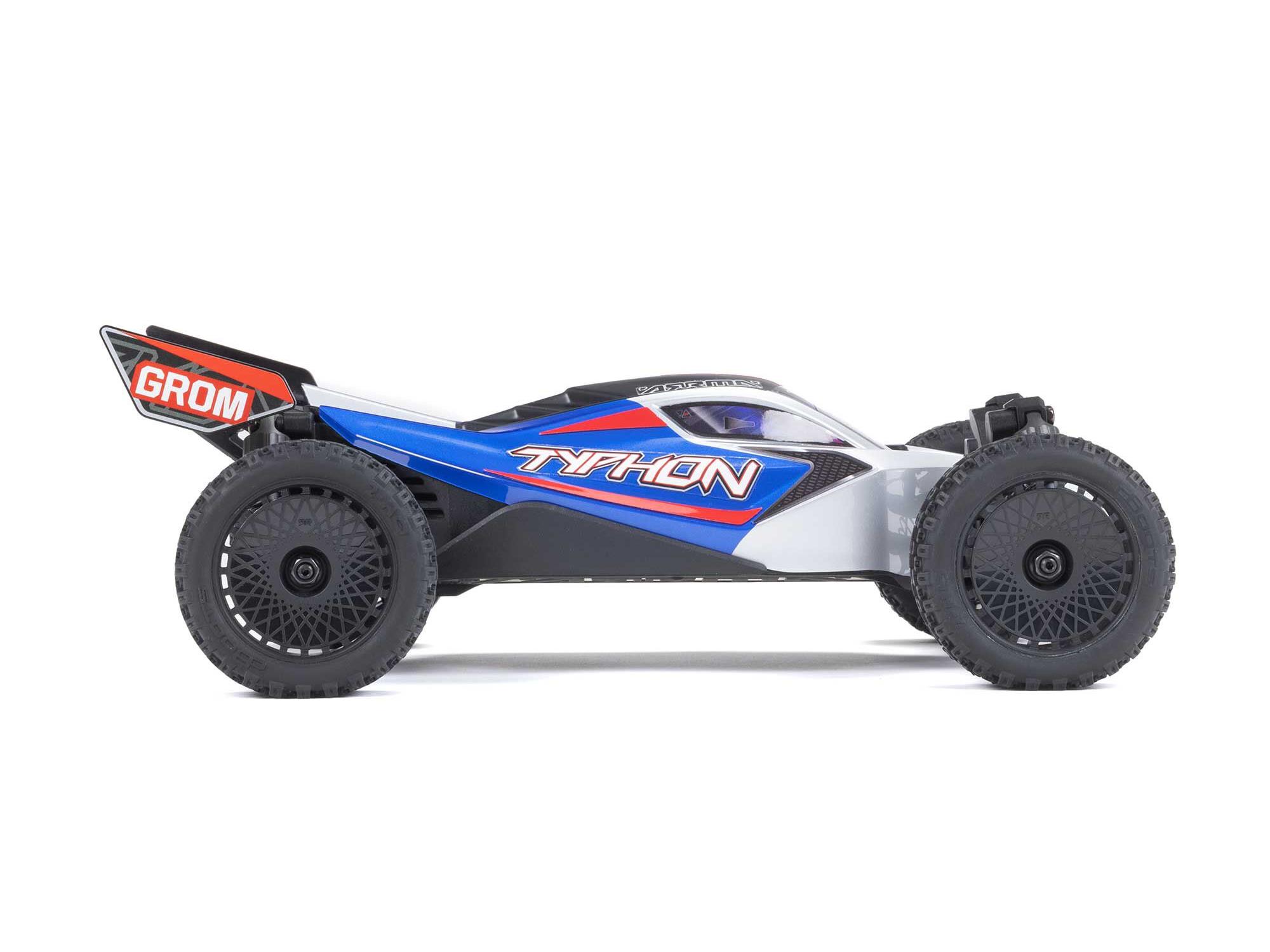 Arrma 1/14 TYPHON GROM MEGA 4X4 Buggy with Battery & Charger Blue - Image 7