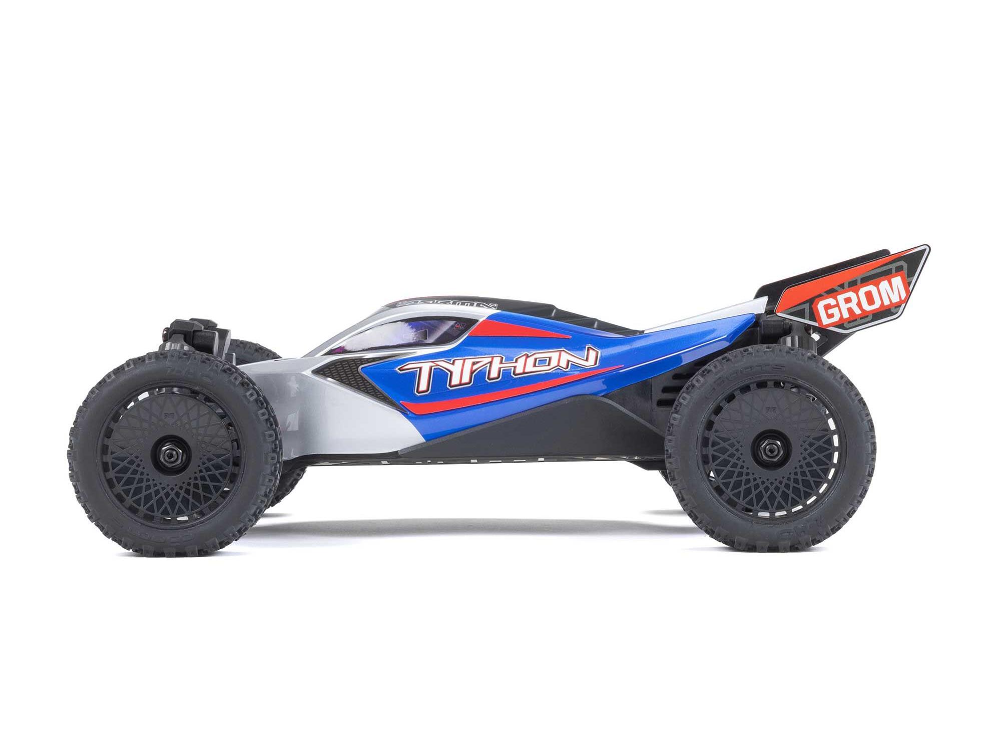 Arrma 1/14 TYPHON GROM MEGA 4X4 Buggy with Battery & Charger Blue - Image 9