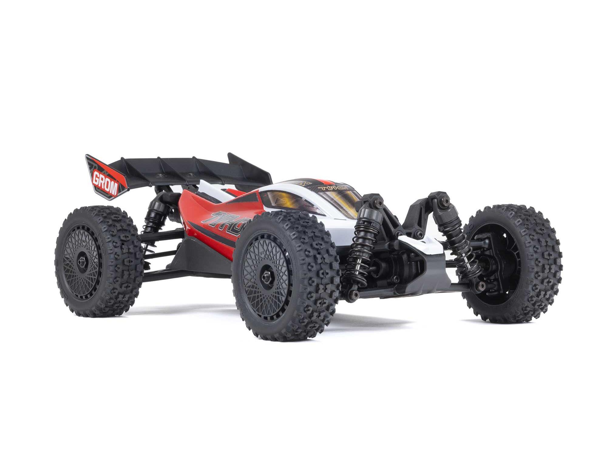 Arrma 1/14 TYPHON GROM MEGA 4X4 Buggy with Battery & Charger Red - Image 2