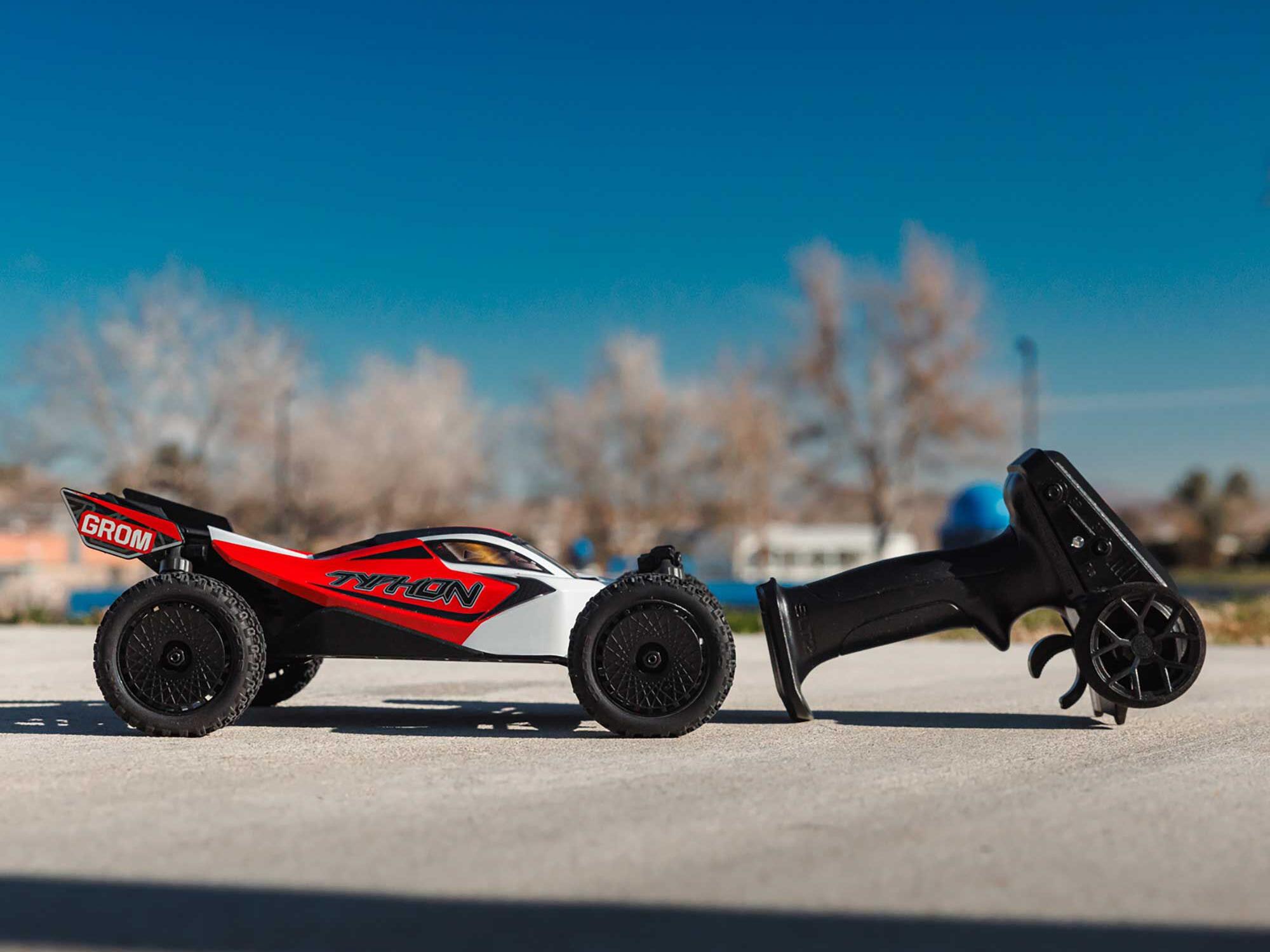 Arrma 1/14 TYPHON GROM MEGA 4X4 Buggy with Battery & Charger Red - Image 25