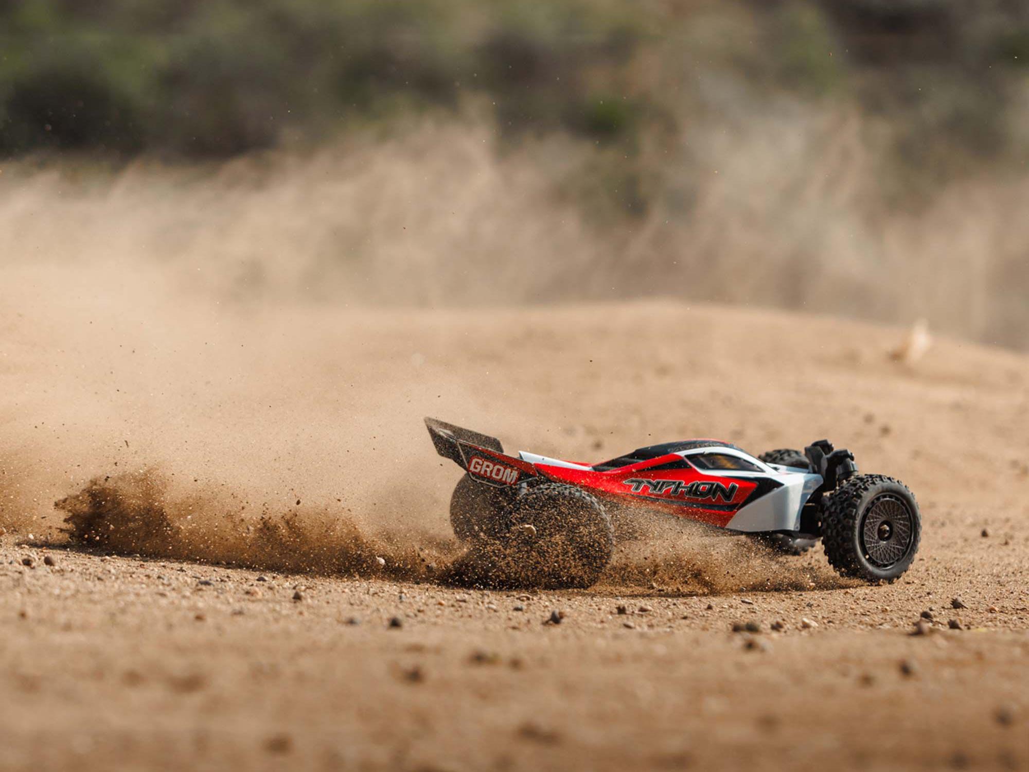 Arrma 1/14 TYPHON GROM MEGA 4X4 Buggy with Battery & Charger Red - Image 27