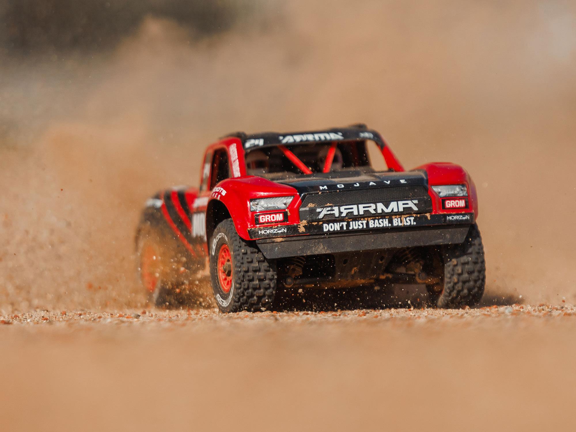 Arrma 1/16 MOJAVE GROM MEGA 4X4 DT with Battery & Charger Red - Image 16