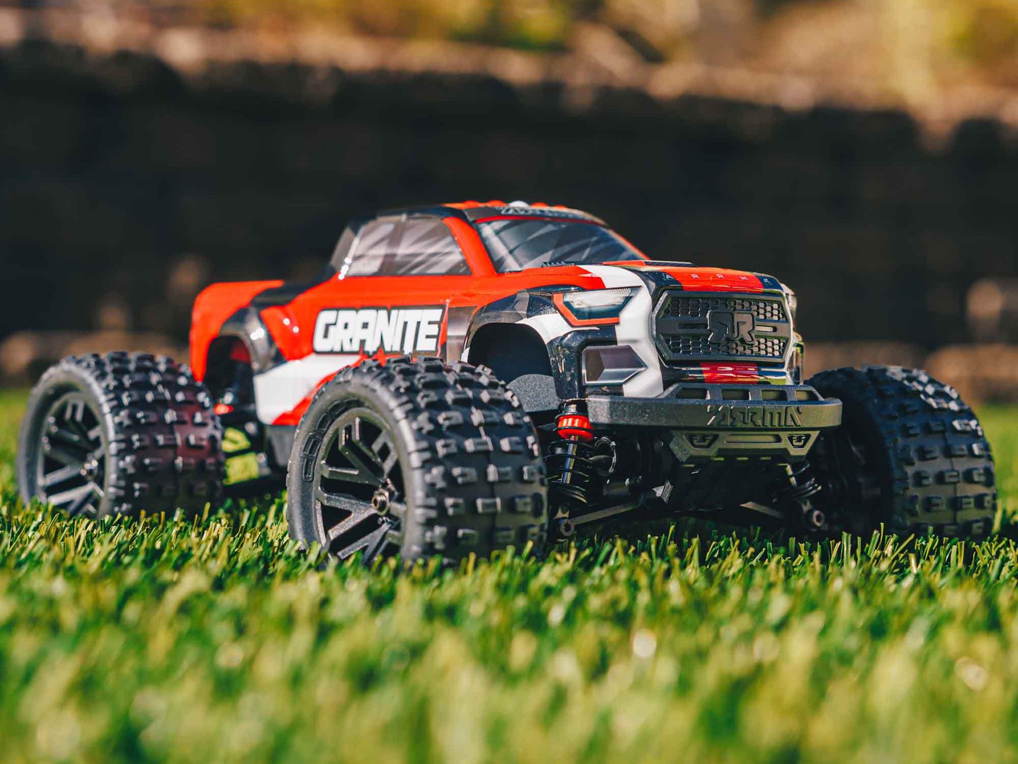Arrma 1/18 GRANITE GROM MEGA 4X4 MT with Battery & Charger Red - Image 10