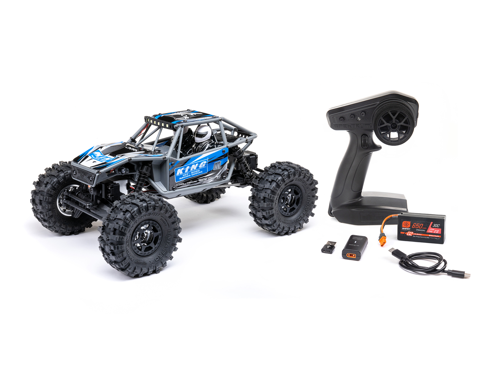 Axial 1/18 UTB18 Capra 4WS 4WD Trail Buggy RTR with Bat/Chg Blue - Image 12