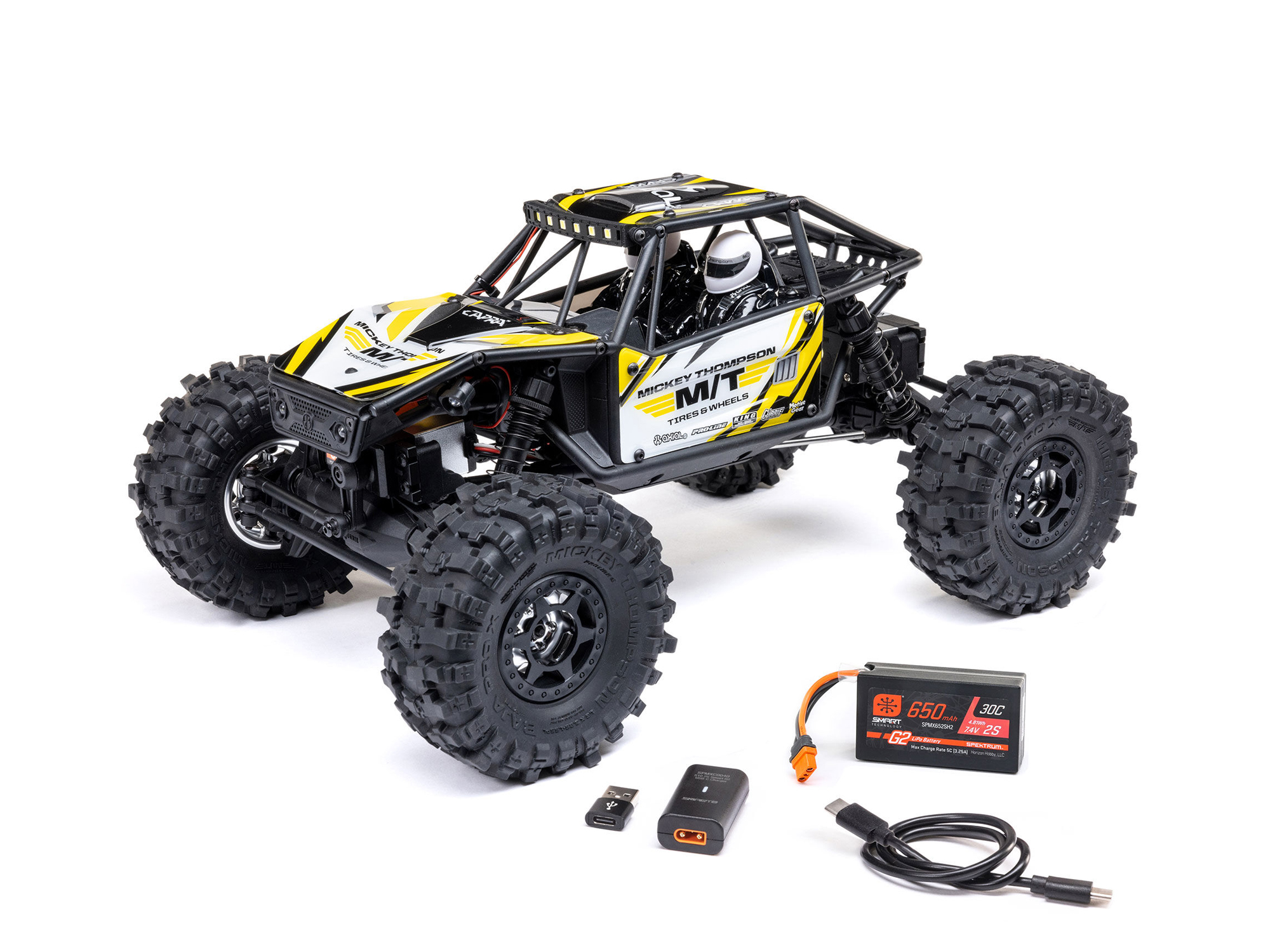Axial 1/18 UTB18 Capra 4WS 4WD Trail Buggy RTR with Bat/Chg Yellow
