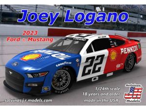Salvinos JR Models 1:24 Team Penske 2023 Joey Logano Ford Mustang "Throwback"