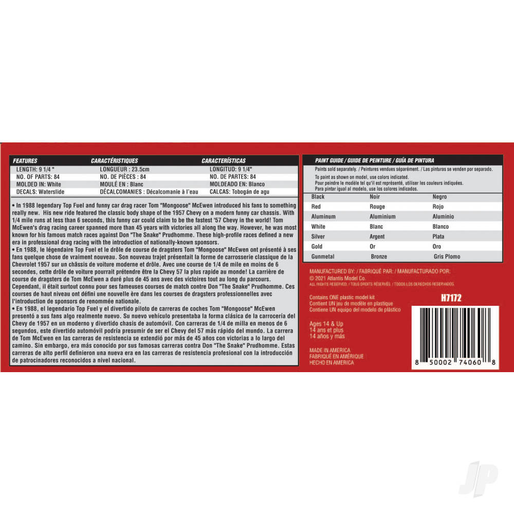 Atlantis Models 1:24 Tom McEwen '57 Chevy Funny Car - Image 2