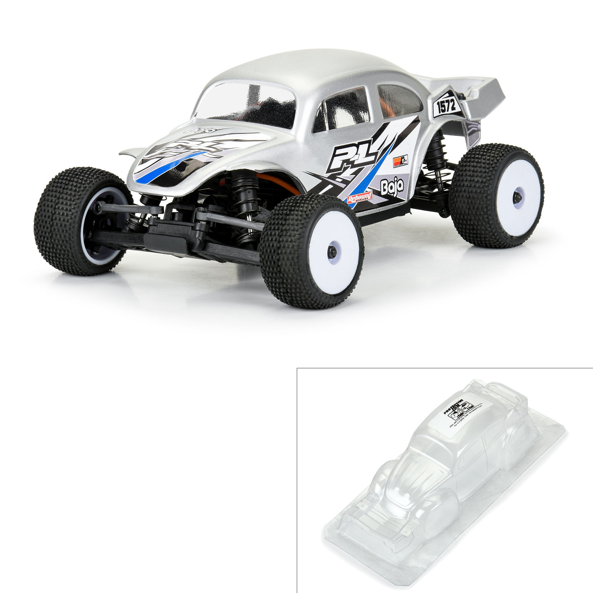 PRO 1/28 VW Baja Bug Clear Body: Micro-T