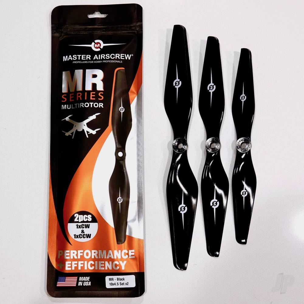 Master Airscrew 12x4.5 MR Propeller Set x2 Black - Image 3