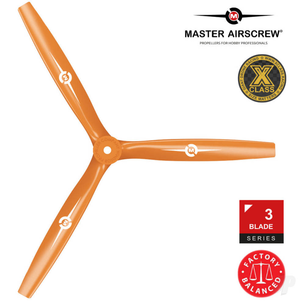 Master Airscrew 13x12 3-Blade Propeller Orange