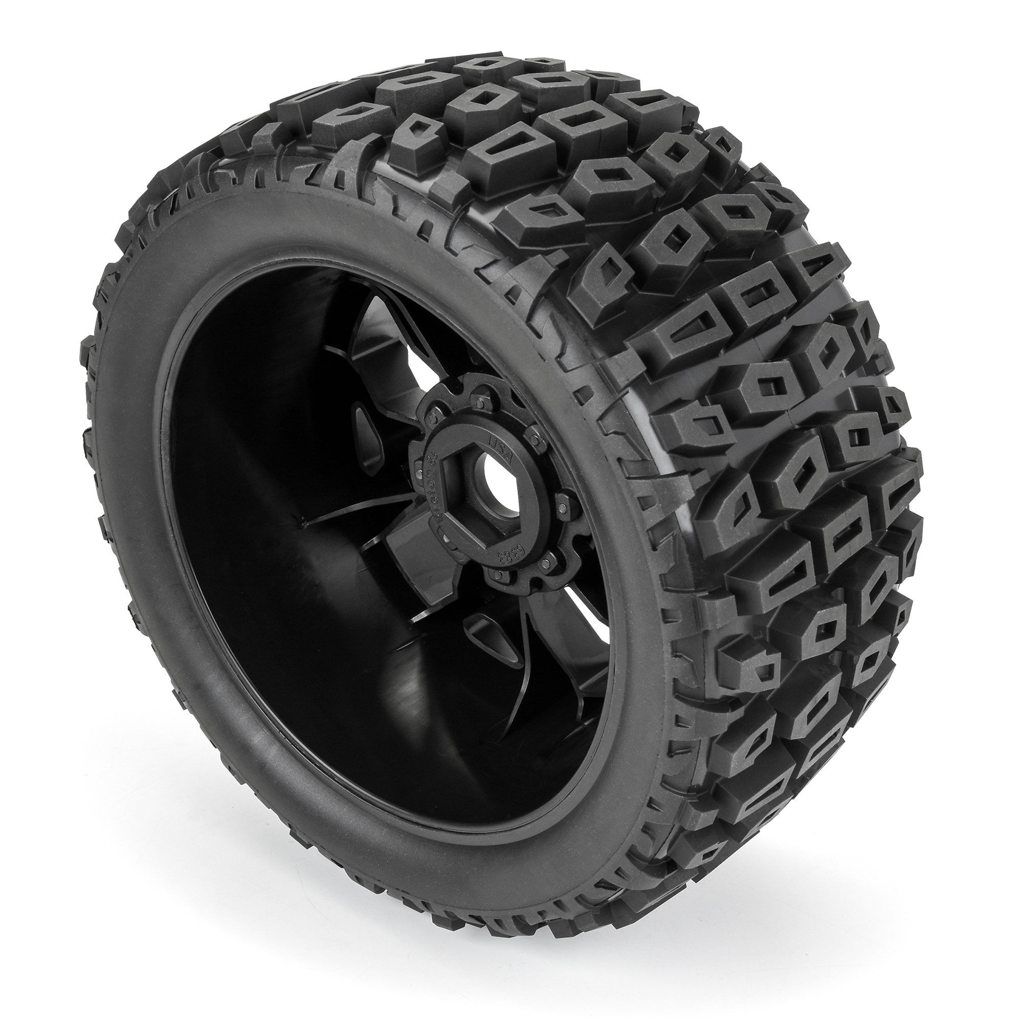 DURATRAX 1/6 Brutus F/R 5.7" Monster Truck Tires MTD 24mm Black Rippe - Image 4
