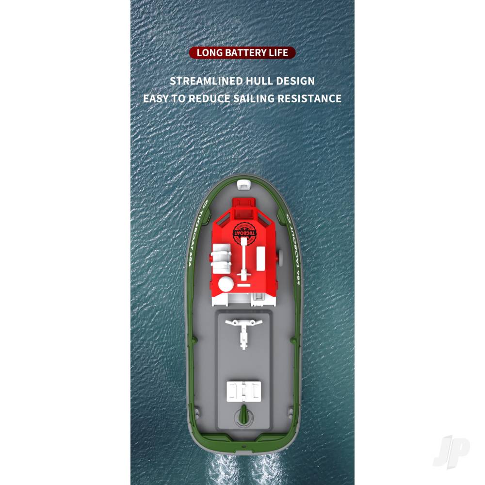 Henglong 1:72 Mini Tugboat, RTR, Green (230mm) - Image 8