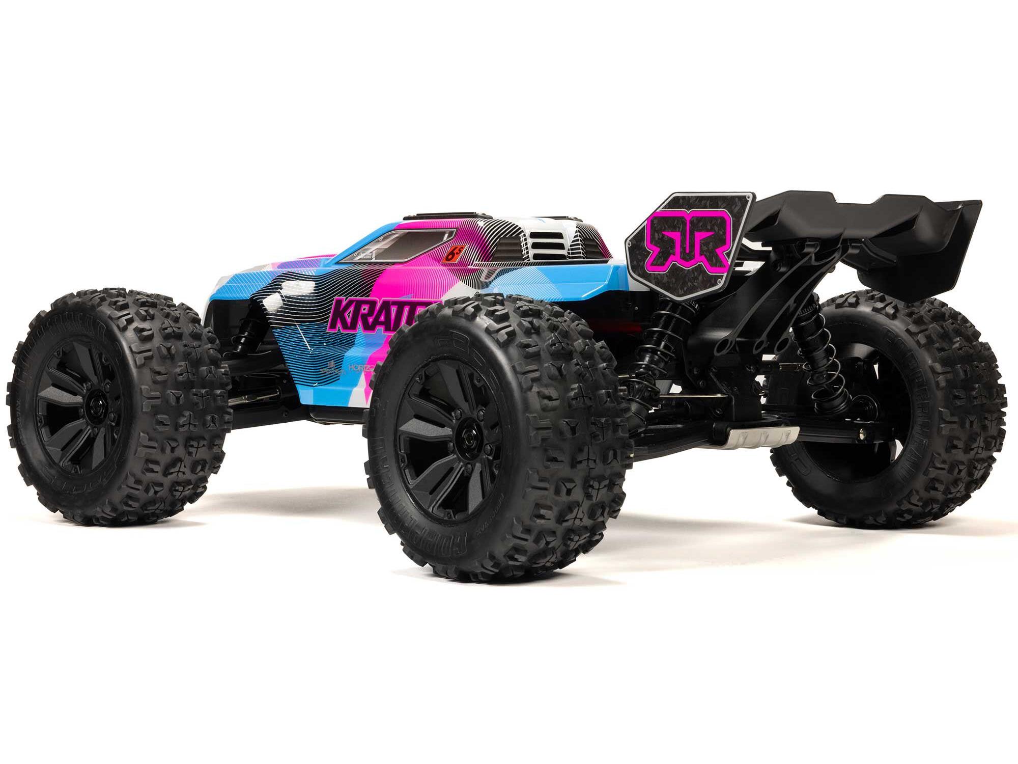Arrma 1/8 KRATON 6S V6 4X4 BLX Speed Monster Truck RTR Blue/Pink - Image 2
