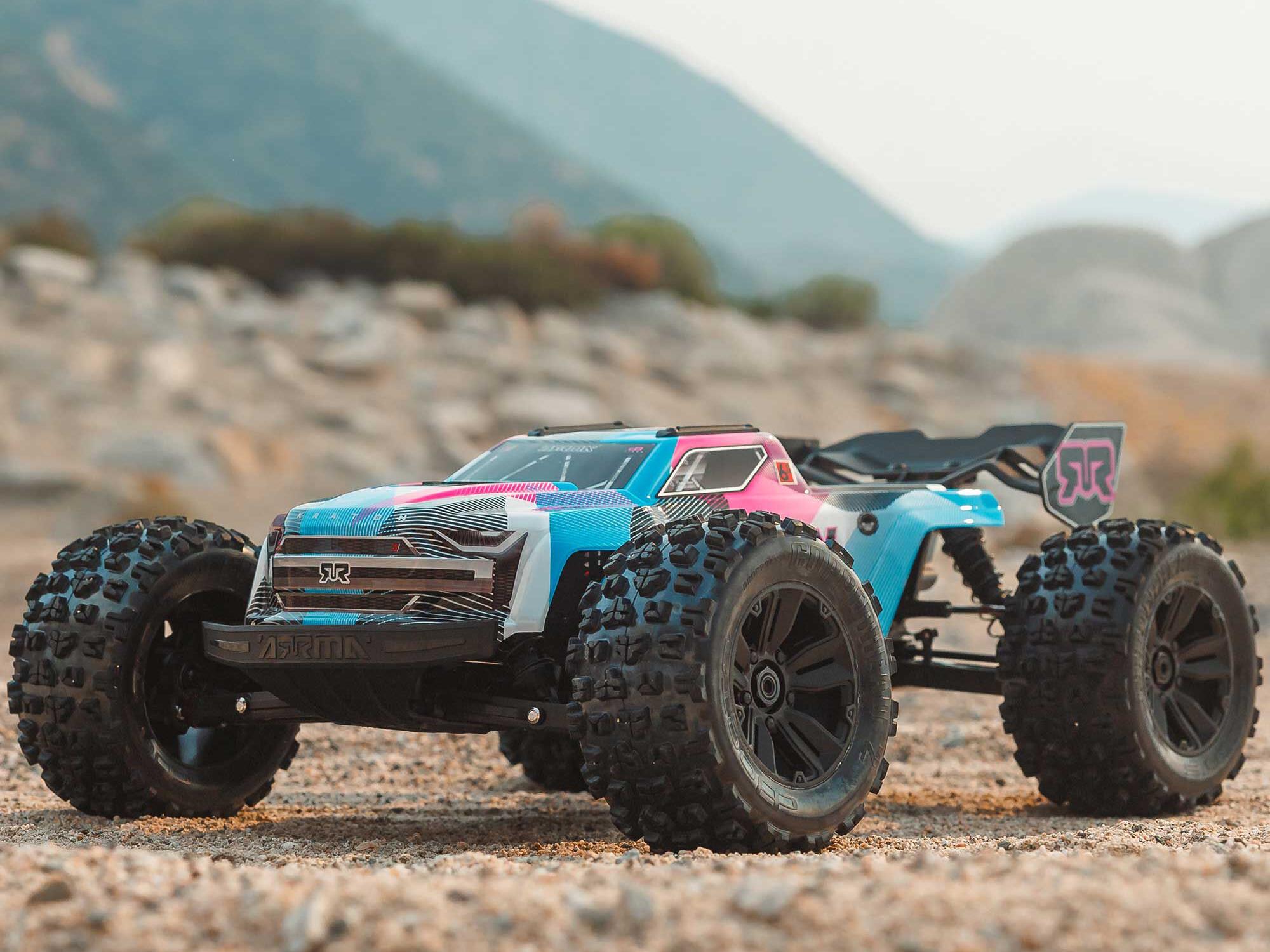 Arrma 1/8 KRATON 6S V6 4X4 BLX Speed Monster Truck RTR Blue/Pink - Image 16