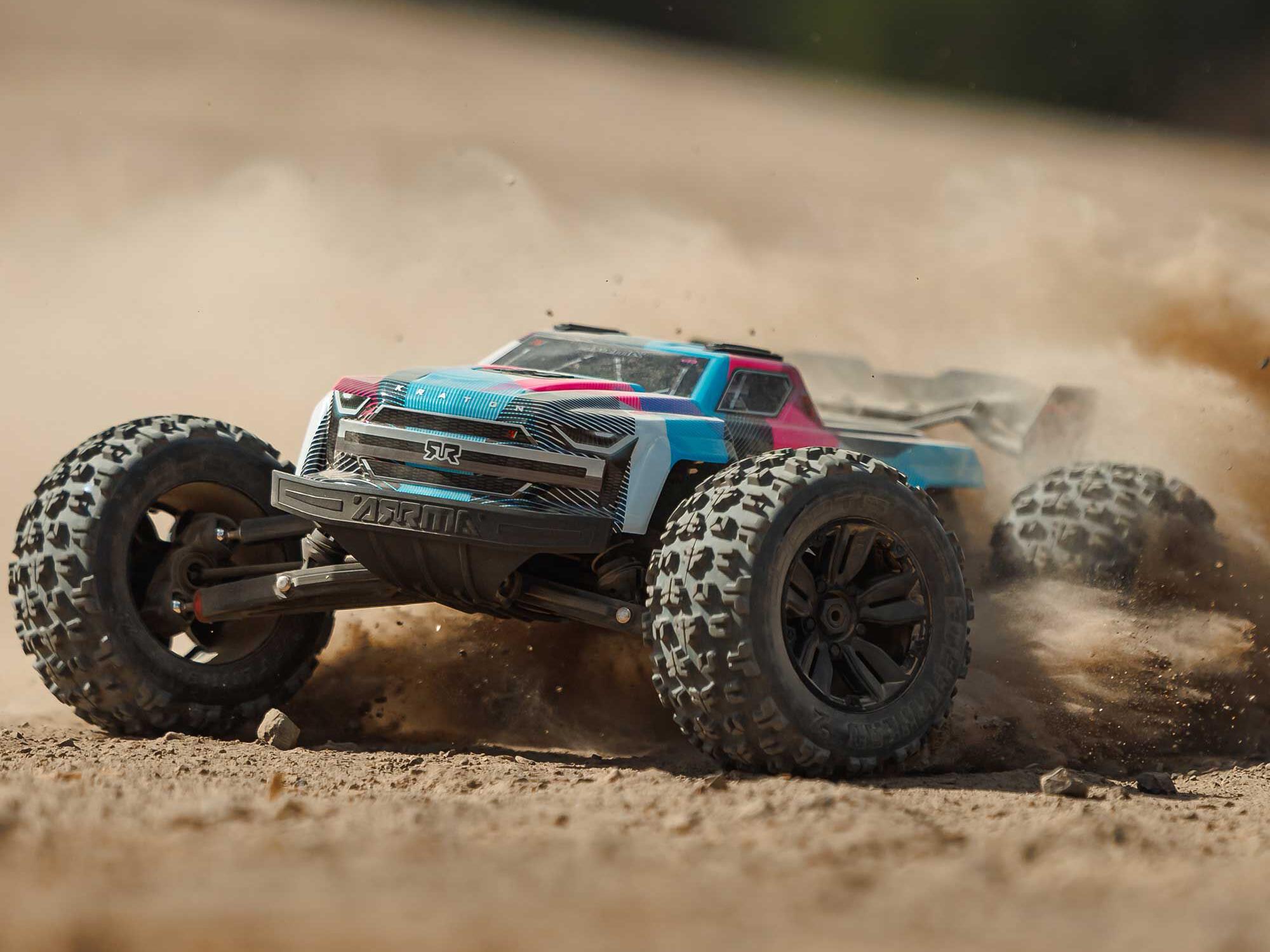 Arrma 1/8 KRATON 6S V6 4X4 BLX Speed Monster Truck RTR Blue/Pink - Image 17