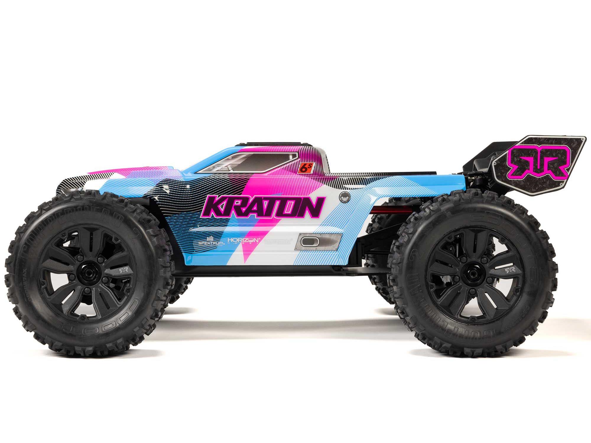 Arrma 1/8 KRATON 6S V6 4X4 BLX Speed Monster Truck RTR Blue/Pink - Image 4