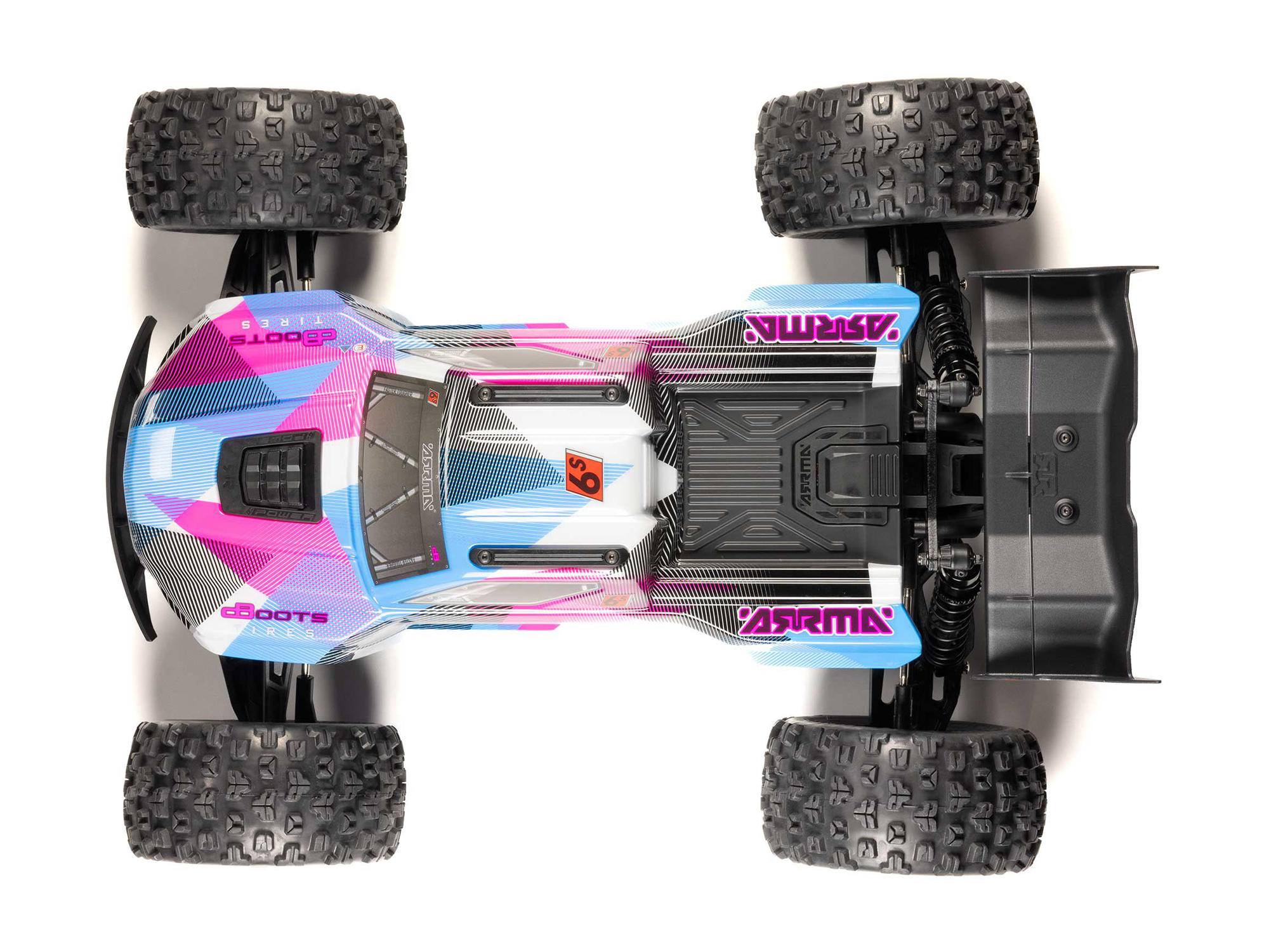Arrma 1/8 KRATON 6S V6 4X4 BLX Speed Monster Truck RTR Blue/Pink - Image 6