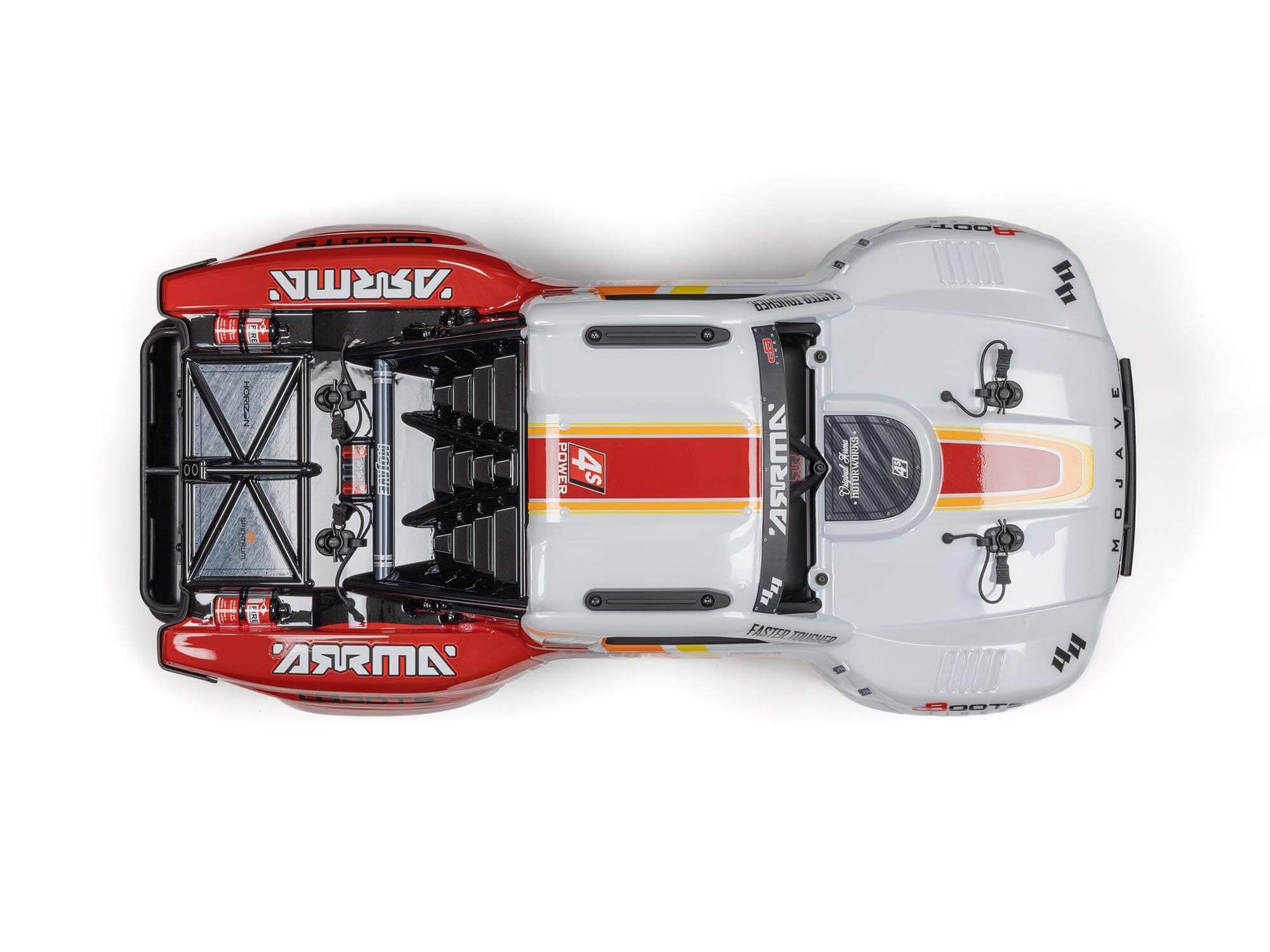 Arrma 1/8 MOJAVE 4S 4X4 BLX DT (with Centre Diff) RTR White - Image 9