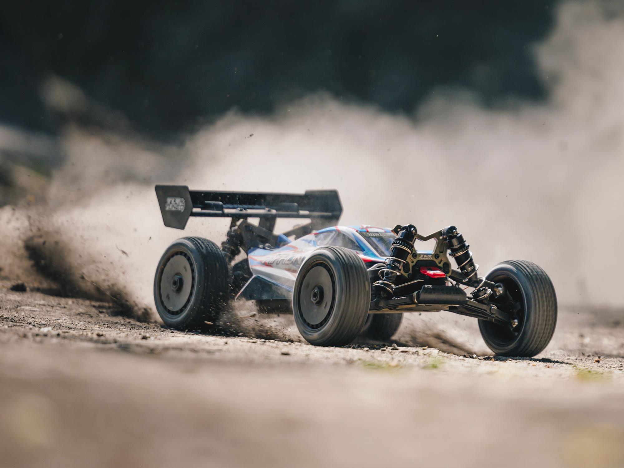 Arrma 1/8 TLR TUNED TYPHON 6S 4X4 BLX Buggy RTR Red/Blue - Image 26