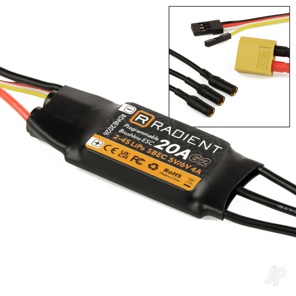 Radient 20A G2 ESC / SBEC (2-4 Cell)