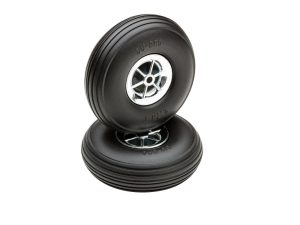 Dubro 2.75in Diameter Chrome Treaded Wheels (2 pcs)