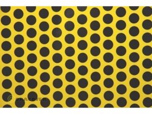 Oracover 2m ORACOVER Fun-1 Polkadots, Fluorescent Yellow + Black (60cm width)