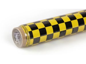 Oracover 2m ORACOVER Fun-4 Small Chequered, Cadmium Yellow + Black (60cm width)