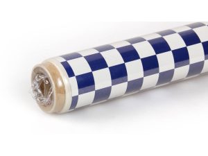 Oracover 2m ORACOVER Fun-4 Small Chequered, White + Dark Blue (60cm width)