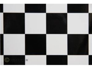 Oracover 2m ORACOVER Fun-5 Large Chequered, White + Black (60cm width)