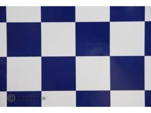 Oracover 2m ORACOVER Fun-5 Large Chequered, White + Dark Blue (60cm width)