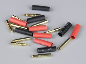 Radient 2mm Gold Connector Pairs including Heat Shrink (5 pcs)