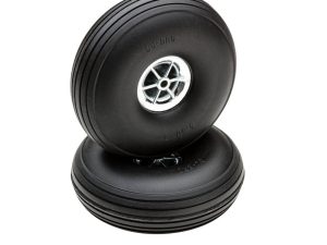 Dubro 3.5in Diameter Chrome Treaded Wheels (2 pcs)