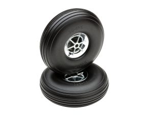 Dubro 3in Diameter Chrome Treaded Wheels (2 pcs)