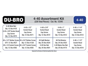 Dubro 4-40 Hardware Assortment Kit (228 pcs set)