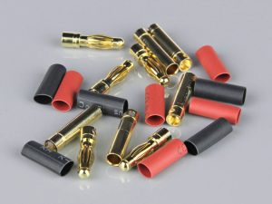 Radient 4.0mm Gold Connector Pairs including Heat Shrink (5 pcs)