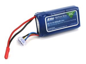 E-flite 450mAh 3S 11.1V 30C LiPo, 18AWG JST