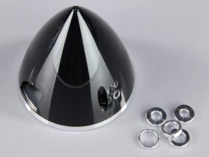 JP 45mm Black Spinner (with Aluminium Back Plate)