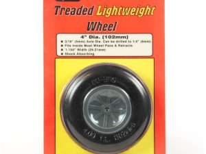 Dubro 4in Diameter Treaded Lightweight Wheel (1 per card)