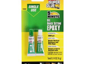 Super Glue 5 Minute Quick Setting Single Use Epoxy Gel (0.14oz, 4g)