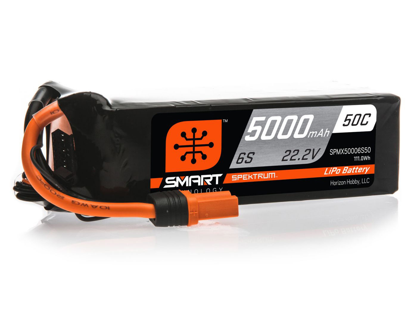 Spektrum 5000mAh 6S 22.2V 50C Smart LiPo Battery; IC5